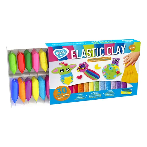 Набір для ліплення з повітряним пластиліном Elastic Clay 70141, 30 стиків - фото 2