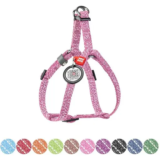 Шлейка для кошек и мелких пород собак Waudog Re-cotton из восстановленного хлопка и QR-паспортом, светоотражающая - фото 2