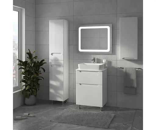 Тумба підлогова Sanwerk Ера 60 Білий з Топ панеллю та умивальником Rapid 50x35 (MV0000902) Білий - фото 3