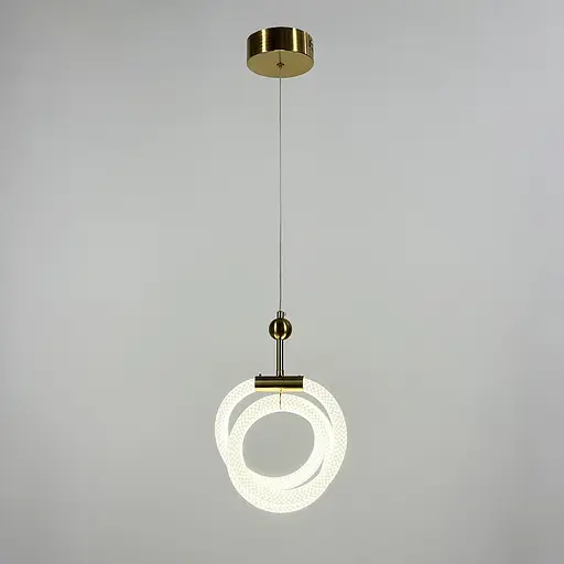 Латунний підвіс із трьома завитками обплетеного неону 33 Вт | Арт. MJ 201-400 AB | Line F - фото 3