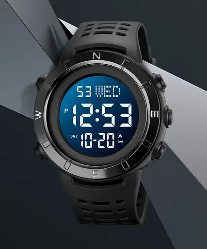 Чоловічий спортивний годинник Skmei 2015 (Чорний з чорним циферблатом) - фото 5