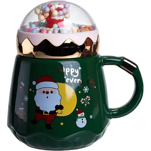 Чашка порцелянова Happy Every Day 400 мл зелений Yiwu FM-CS-41A