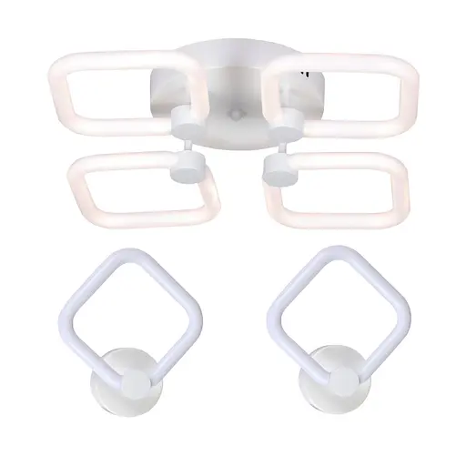 Комплект LED-освітлення G 2589: Пристельова люстра 56W + 2 Світильники 14W