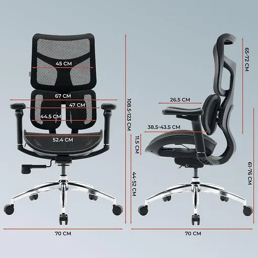 Ігрове крісло Sihoo DORO S100 Mesh Black (S100-M301) - фото 10