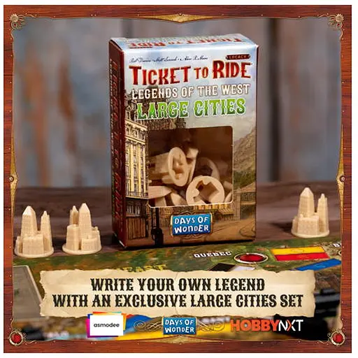 Аксесуар Days of Wonder Промо набір фігурок міст для гри Квиток на поїзд. Спадщина Легенди Заходу Large Cities Set - фото 1
