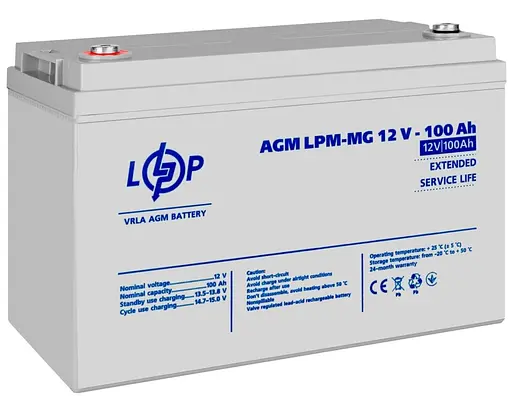 Аккумуляторная батарея для ИБП LogicPower AGM 12 V / 100 А*ч (LP3877) - фото 1