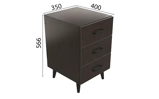 Тумба Вива 3 на конусных ножках Ferrum-decor 56,5x35x40 Черный металл ДСП Венге Магия 16 мм (FRD-106819) - фото 4