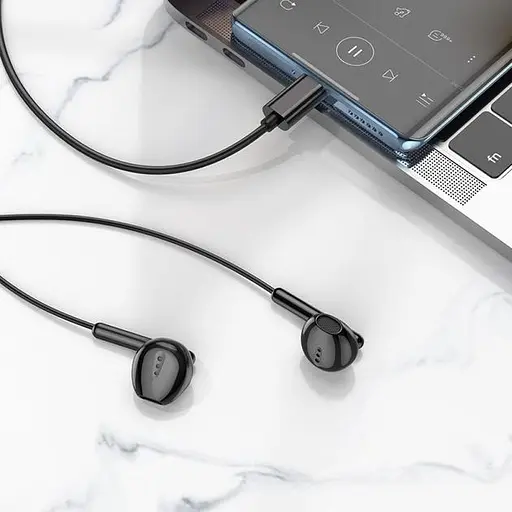 Дротові навушники Hoco M123 Glory, універсальні цифрові earphones with microphone, Type-C, 1.2m, black - фото 5