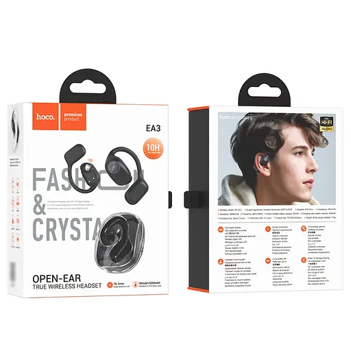 Навушники бездротові Hoco EA3 відкриті TWS чорний - фото 5