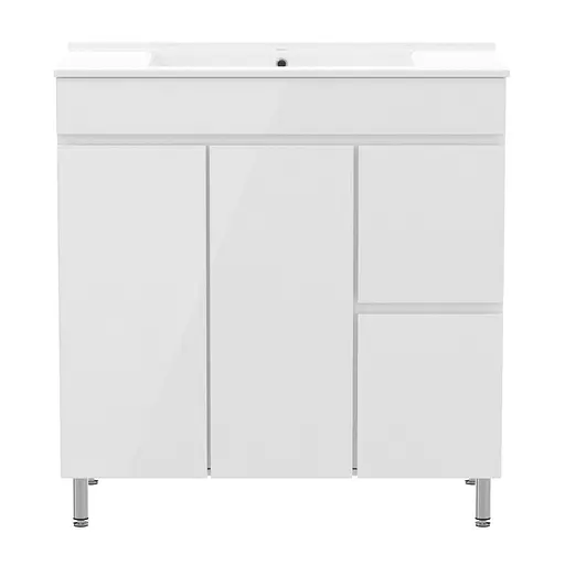 Тумба з умивальником RJ Fly 80 см з кошиком для білизни RJ84800 Білий - фото 2