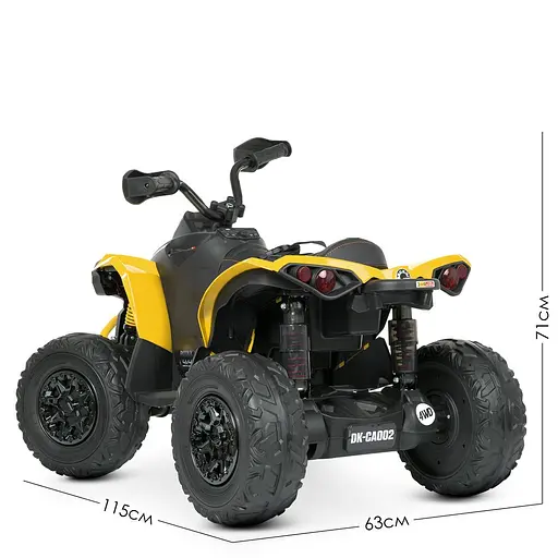 Електромобіль дитячий Bambi Квадроцикл M 5001EBLR-6 з пультом управління звуком і світлом Жовтий - фото 4