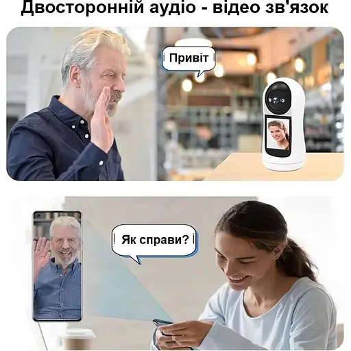 Поворотна wifi камера Nectronix V5 ICSee app з екраном (101153) - фото 3