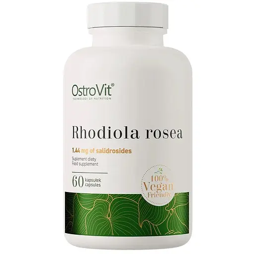 Экстракт родиолы розовой OstroVit Vege Rhodiola Rosea, 60 капсул для уменьшения стресса - фото 1