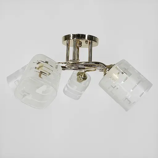 Золотая люстра на 5 матовых плафонов с узором Ø 58 см | Ст. 2286/5B FGD | Line F - фото 2