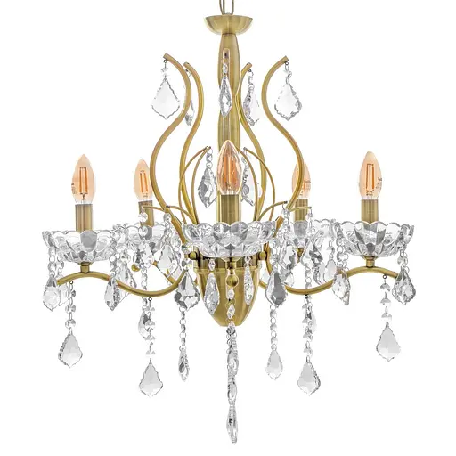 Люстра свеча Brille подвесная хрустальная E14 40W BZ (BCL-679S/5) - фото 5