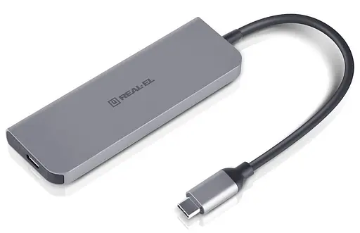 USB-Хаб Real-EL CQ-700 Space Grey UAH (EL123110002) - фото 3