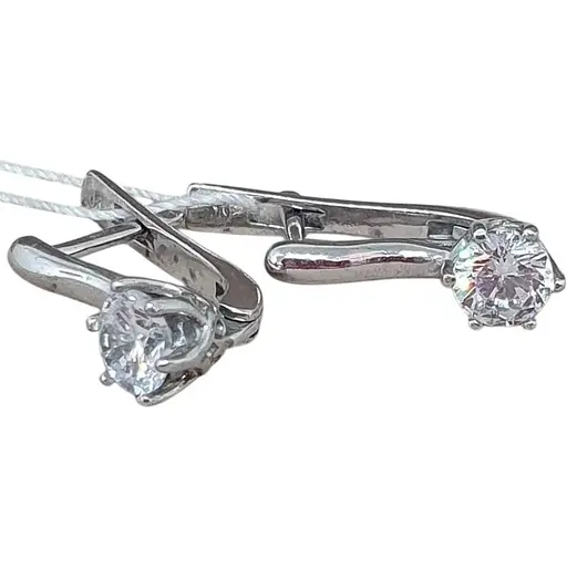 Серебряные серьги Агни КАКАО с фианитами. 2697/9Р-CZ