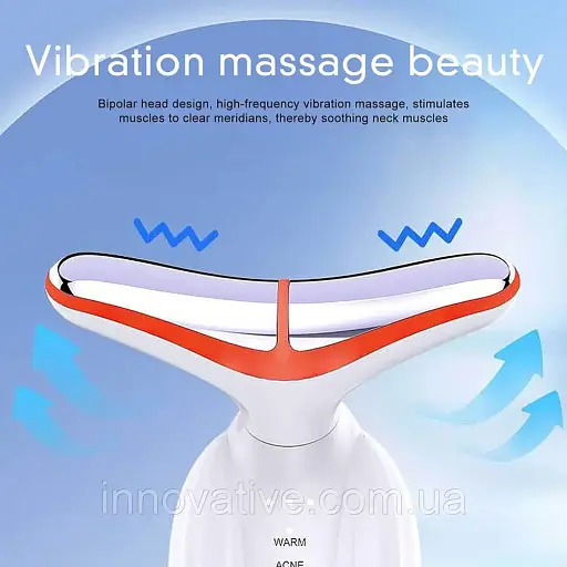 Мікрострумовий масажер для шиї та обличчя D836 для ліфтингу та омолодження (Білий) - фото 6