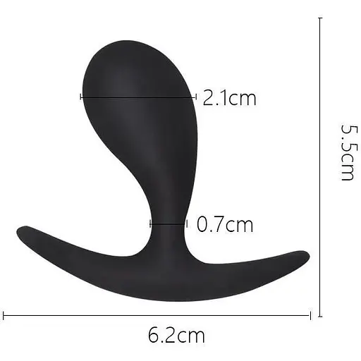 Анальний силіконовий плаг XESE AP20 (розмір S), Чорний - фото 3