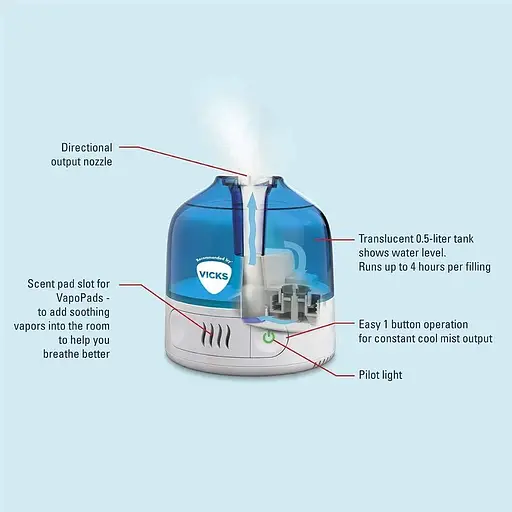 Персональний зволожувач повітря VICKS VUL505 із функцією холодного туману - фото 4