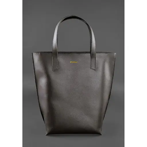 Шкіряна жіноча сумка шоппер D.D. Темно-коричнева - фото 1