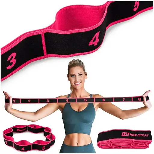 Резинка для фитнеса Hop-Sport с петлями 12-30кг HS-N904GB розовая - фото 8