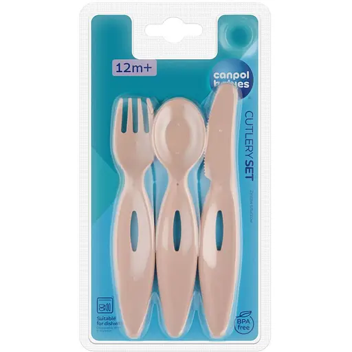Набір столових приборів Canpol babies виделка, ніж та ложка рожевий (31/418_pin) - фото 3