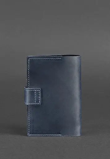 Шкіряна обкладинка для паспорта 4.0 синя - фото 5