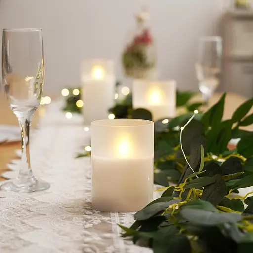 Мерехтливі свічки Amagic з прозорого скла з реалістичним полум'ям, що танцює, світлодіодні - фото 5