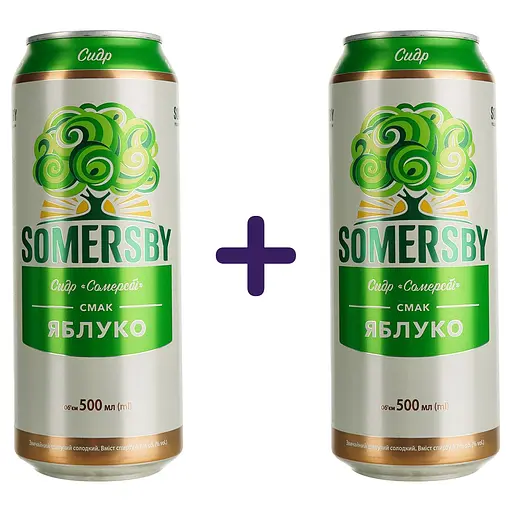 Сидр Somersby Яблуко 4.7% з/б 0.5 л х 2 шт.