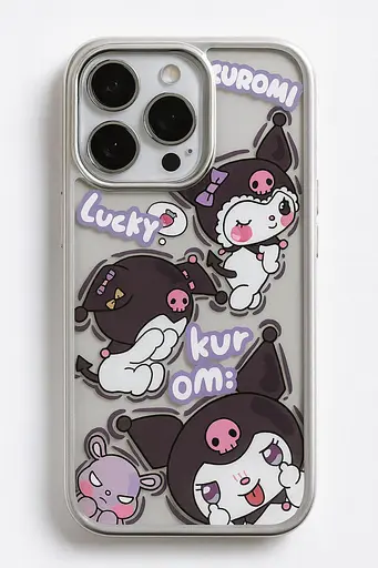 Силиконовый чехол Kuromi (Sanrio) для iPhone 16 - фото 1
