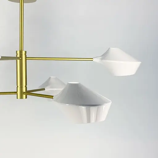 Оригінальна стельова люстра Lumina Deco у золотому каркасі Line.F H 690/6 SGD - фото 4