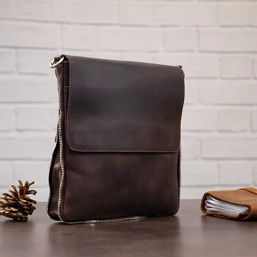 Чоловіча шкіряна сумка SHVIGEL 22х25,5х3-6,5 см sum0012622 - фото 8