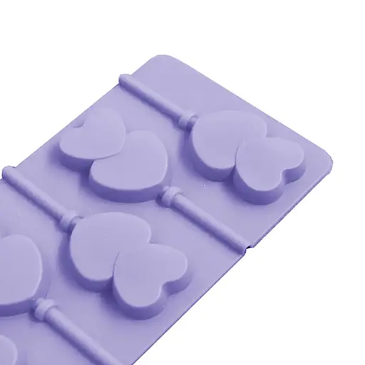 Силиконовая форма для леденцов и конфет на палочке "Сердечки", Kitchen Master Сиреневый 87407 - фото 4