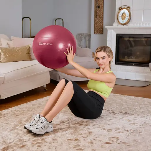 Фітбол Hop-Sport 45 см HS-R045YB сливовий + насос - фото 4