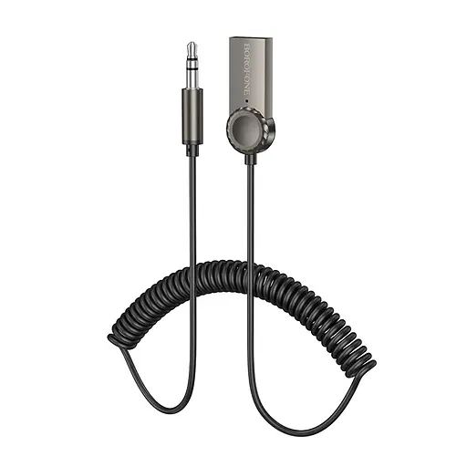 Bluetooth-ресивер BOROFONE BC56 Peaceful car AUX BT receiver with cable Metal Gray - фото 1