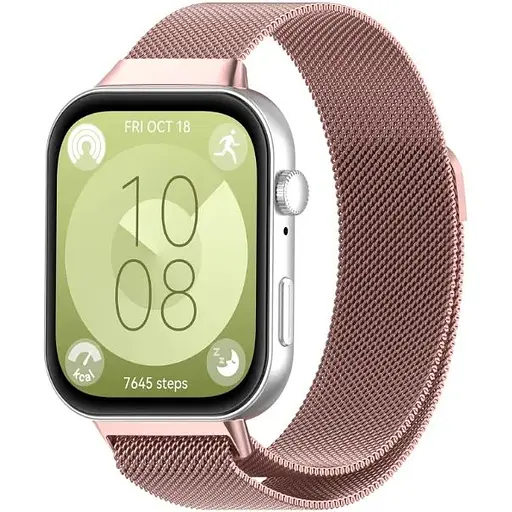 Ремешок DK для Huawei Watch Fit 3 Metal Milanese Loop Magnetic (017793) (pink rose) - фото 2