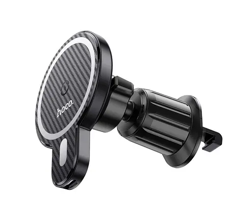 Холдер Hoco CA85 Ultra-fast magnetic wireless charging car holder Черный - фото 3