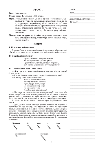 Я досліджую світ. 1 клас. Технології. Конспекти уроків - фото 5