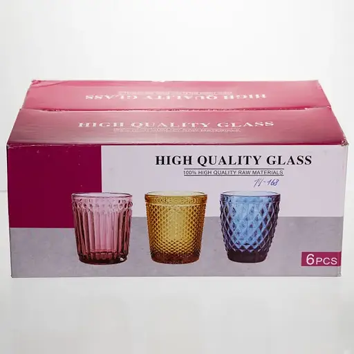Набор стеклянных стаканов 6 штук 250 мл для сока лимонадов воды коктейлей стаканы стеклянные для напитков Yiwu HP-19-168 - фото 4