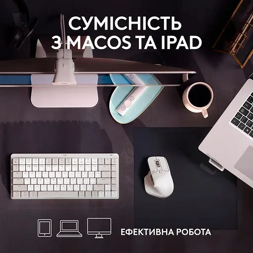 Беспроводная мышь Logitech MX Master 3S for Mac Performance Wireless Pale Grey (910-006572) - фото 2