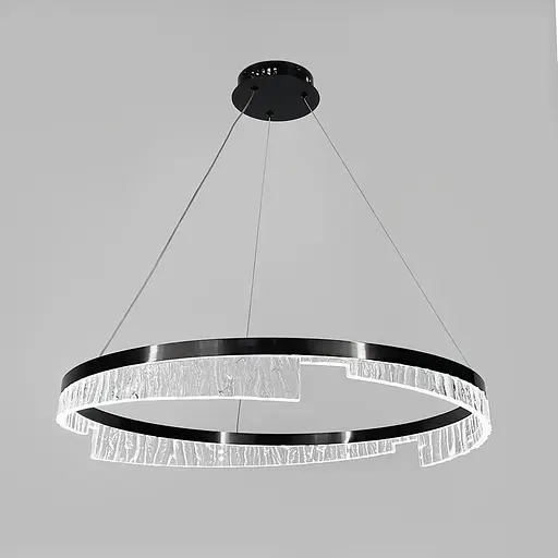 Черная подвесная люстра с кольцевым дизайном Ø 80 см Ст. MJ301-800 BK | Line F - фото 2