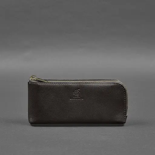 Кожаный портмоне-купюрник на молнии 14.0 темно-коричневый - фото 8