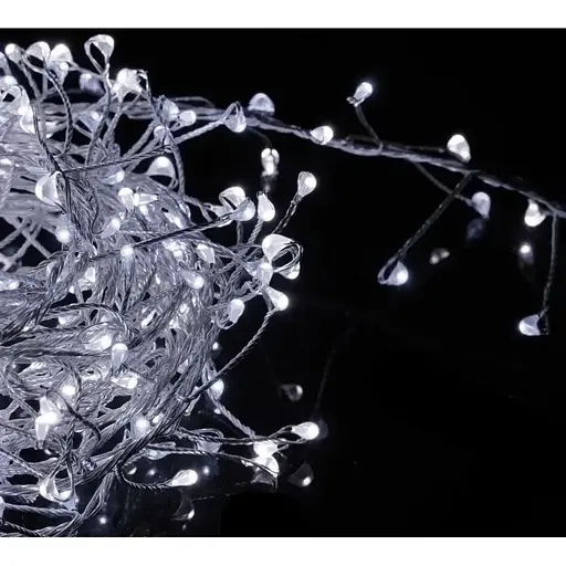 Светодиодная проволочная гирлянда Капелька росы OK Led Ёжик 2.5 м 50 Led Батарейки Cool White