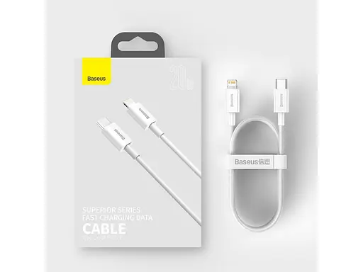 Кабель Baseus Superior Series Fast Charging Data Cable Type-C to iP PD 20W 0.25m White - фото 7