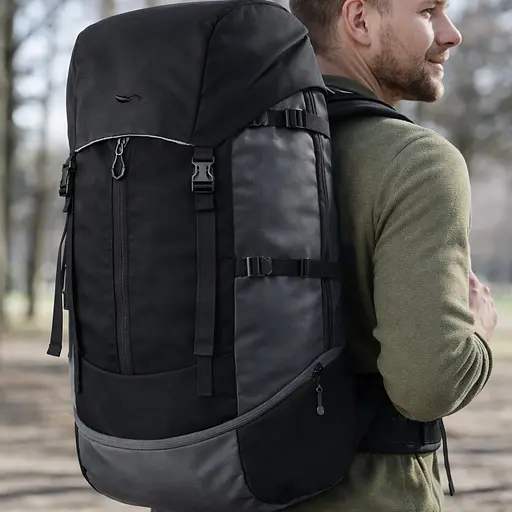 Легкий походный, туристический рюкзак с дождевиком 45L черный Adventuridge sum0028830 - фото 4