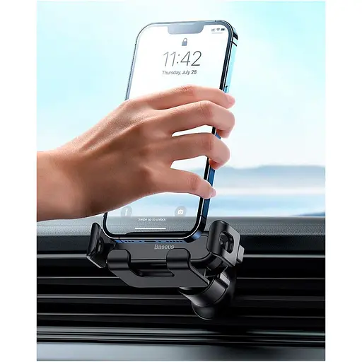 Автотримач Baseus Stable Gravitational Car Mount Lite Air Outlet Version Black (SUWX010001) (134769) - фото 8