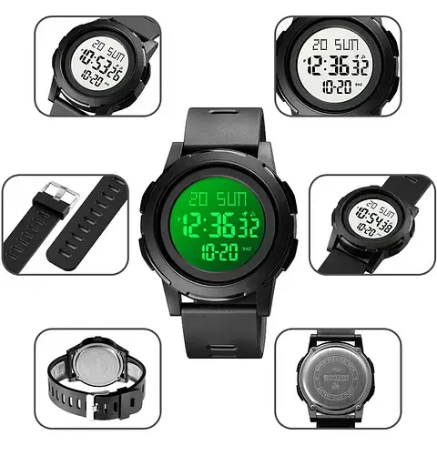 Мужские спортивные наручные часы Skmei 1732 (Черный) - фото 7