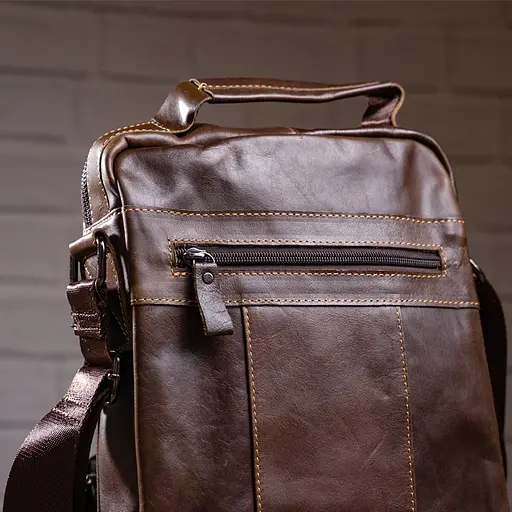 Сумка кожаная мужская Vintage 23х26х6 см sum0012334 - фото 5