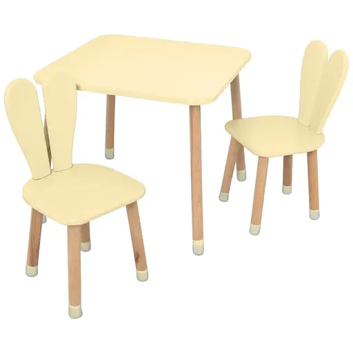 Детский столик Bambi 04-025BEIGE-2 для творчества с двумя стульчиками 60х60 см